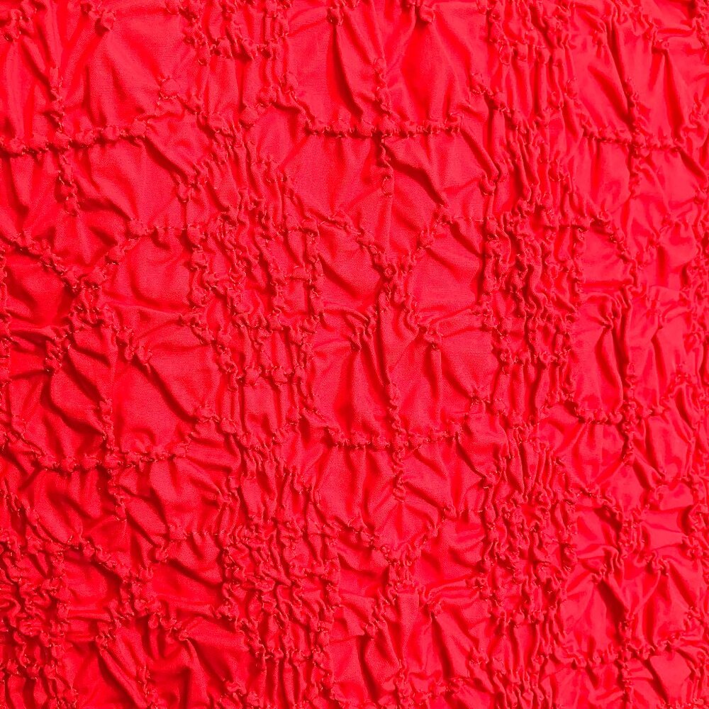 Scrunched Red Jacket With Flutter Sleeves, Asymet… - image 4